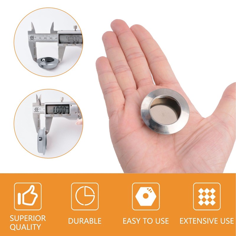 MOROBOR 8 Pack Round Sliding Closet Door Handles, Flush Pull