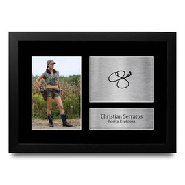 HWC Trading FR A4 Christian Serratos The Walking Dead Rosita Espinosa Gifts Printed Signed Autograph Picture for TV Show Fans - A4 Framed