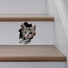 Tabby Cat Decal - Wall Hole Cat Sticker with 3D