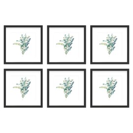 An&He 11x11 Picture Frames Set of 6, Displays 8x8 with Mat or 11x11 Without Mat Photos, Square Collage Wall Decor for Gallery, Wall Decor, Black