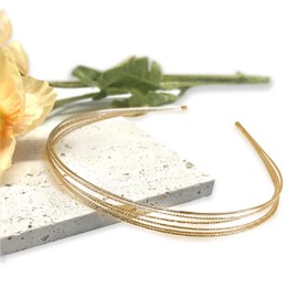 SJUIEO Women's Metal Multilayer Headband Thin Golden Headband Fashion Headband Non-Slip Hair Accessories Adjustable Hair Band Gold Hair Band
