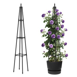 Alisisfores 5.2Ft obelisk trellis for Climbing Plants outdoor,5.2Ft garden trellis with Extra Thickened Plastic-Coated metal pipes, Garden Indoor Potted Plant Support,Climbing Support for Potted Plant