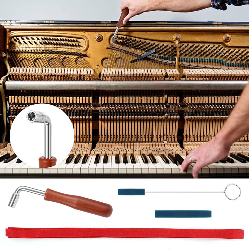 Professional Piano Tuning Kit Tuning Wrench Hammer Temperament Strip Mute