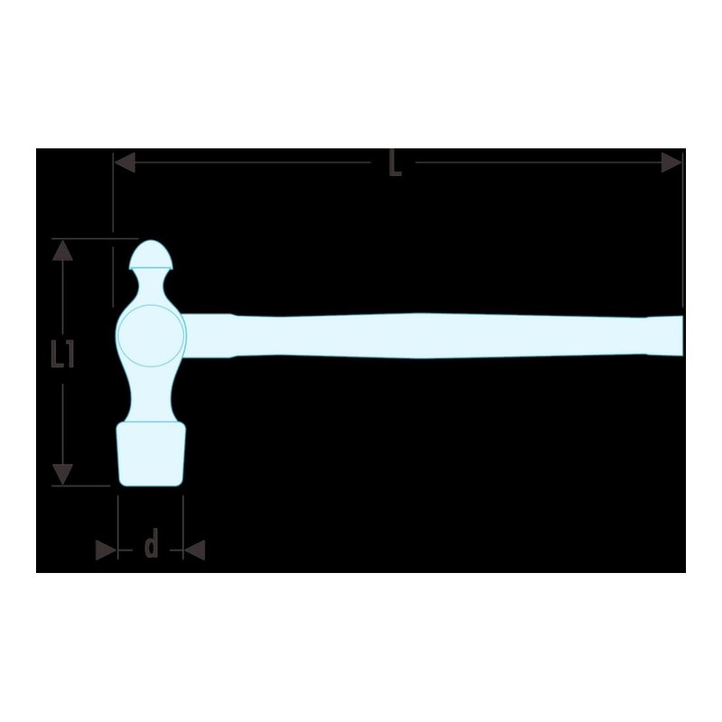 FACOM 202H.1/4 Series 202H Ball Head Engineers Hammer, 20 mm