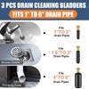 3 Pcs Drain Bladder Kit, Drain Cleaning Bladder Fits 1"