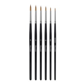 Prémium Miniature Brushes, Pack of 6 Fine Detail Brushes for Watercolour, Acrylic and Gouache, Model Brush for Citadel, Game Work, Detail Model, Model Making, Warhammer 40k (Himmlfel K Series)