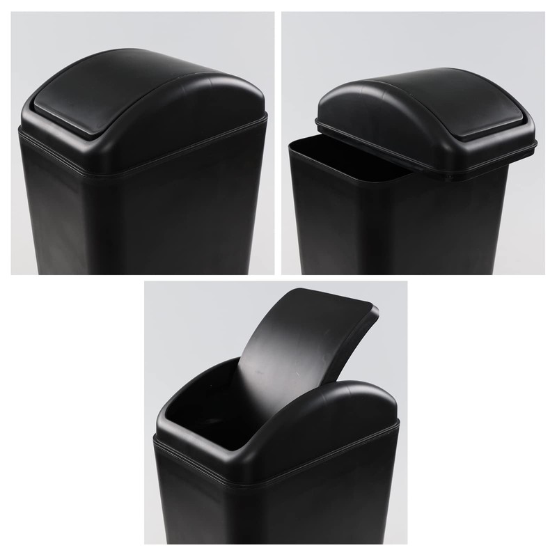 Readsky Cubo de Basura con Tapa Basculante 14 Litros, Negro