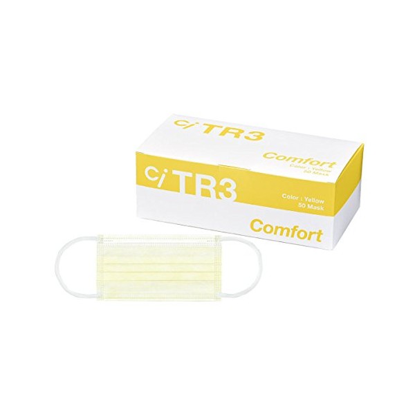 TR3 Comfort Mask (Yellow) Regular Size, 1 Box, 50 Sheets
