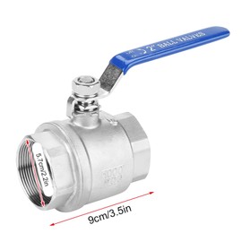 Garosa 304 Stainless Steel Two-Piece Full Port Female Thread Ball Valve -20~200℃ Ball Valve 2" DN50 1000 WOG for Non-Corrosive Oil Water Gas,Ball Valve