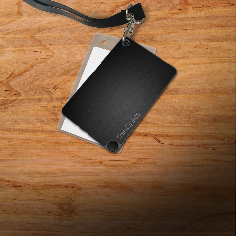 ThinOptics Reading Glasses + FlashCard Case | Black Frame, 1.00