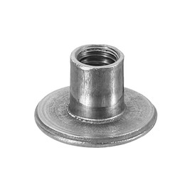 sourcing map M6 T-nuts, 12pcs Carbon Steel Tee Nut Round Base Weld Nuts 10mm Height Through Hole Flange Insert Female Thread Plate Nuts, Dark Gray