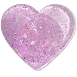 Glitter Heart Folding Smartphone Grip Sockets Korean Smartphone Ring Stand Grip Tok Bunker Ring Smartphone Drop Prevention Mobile Ring Grip Cute (Purple)