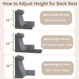 Widen Reading Pillow ,Back-reast Pillow with seat cushion,for Bed/Floor Sitting-Up Adult,Back Height Adjustable with Memory Foam,Large Backrest with Arms,Great for Reading/Games/Watching TV, 24"