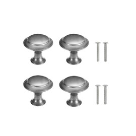 Yesmin 4 Piece Cabinet Door Knobs,Cupboard Drawer Door Knob for Kitchen Furniture Cabinet Knob with Screws-Gun Grey(Large)