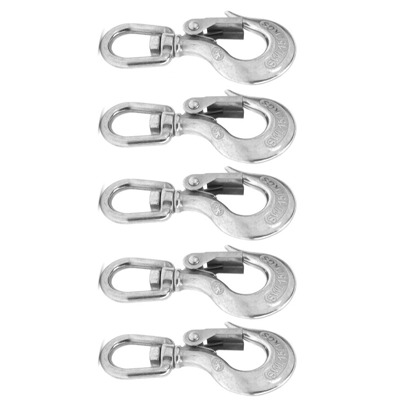 5pcs Stainless Steel Eye Slip Hook with Safety Latch Lifting