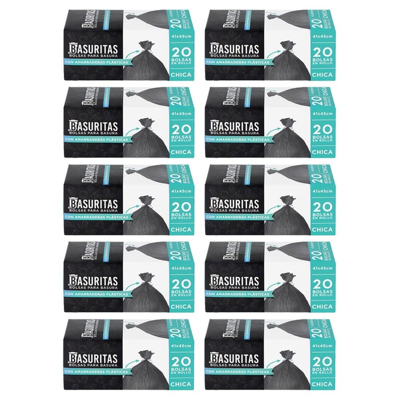 Basuritas | 200 Bolsas de Basura Chicas de 41 x