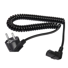 YACSEJAO EU 3 Prong AC Power Cable IEC C13 Female to Euro Plug CEE 7/7 Coil Cable 1.5 m 3-Pin IEC Cable for PC, Monitor, Printer, Scanner, TV (Down)