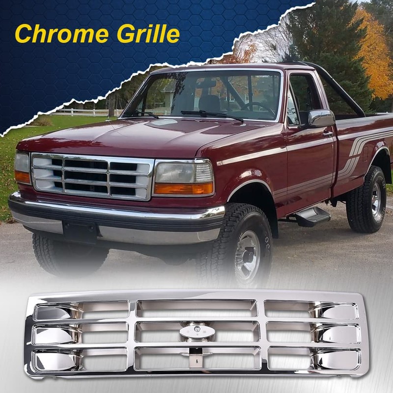 G-PLUS Front Grille Compatible with 1992-1996 Bronco/1992-1997 Ford F150 F250