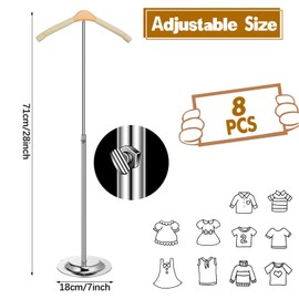 Huaerle 8 Pcs T Shirt Display Stand for Child Adjustable Clothes Rack Display Flexible Shoulder Stand Portable Clothes Hanger Clothing Hanging Rack for Garment Coat Retail Vendor, Height 16-27.9In
