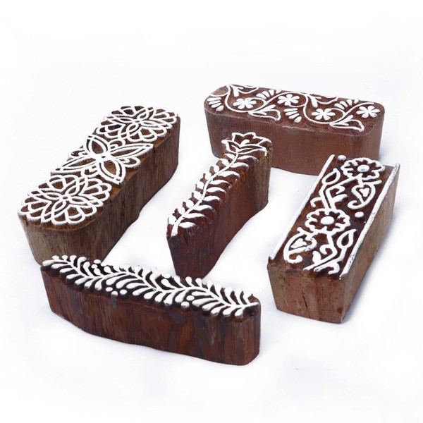 Wooden Stamps for Block Printing | Set of 5 |