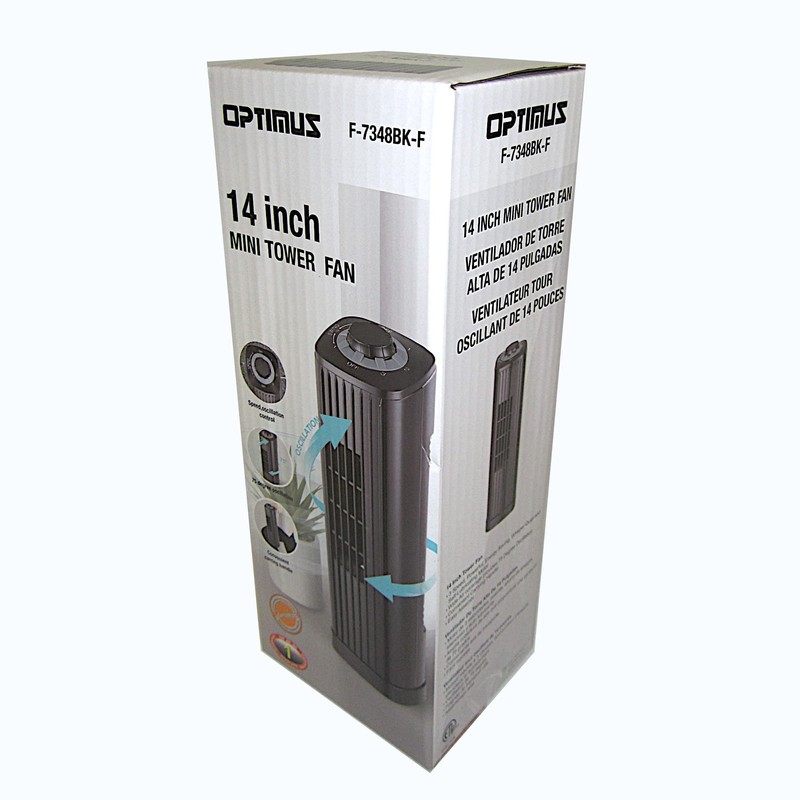 Optimus F-7348BK-F F-7348 3-Speed 50-Watt 14-in. Portable Ultra-Slim Desktop Oscillating