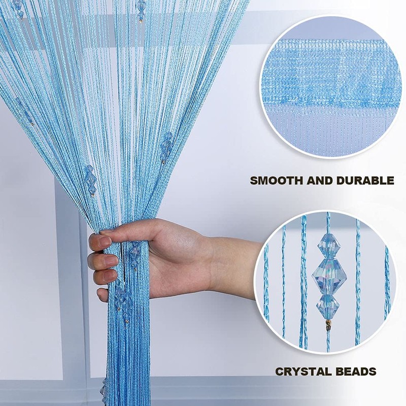 AIZESI 1PCS Beaded String Curtains for Doorways 90x200cm Crystal Door