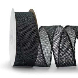 Red Burlap Ribbon 1-1/2 Inch, 1.5 in Wired Ribbon with Iron Wire Edge for Big Bow, Wreath, Tree, Outdoor Decoration, 10 Yards/Roll.