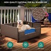 YITAHOME Rattan Dog Sofa Bed with Cushion,Wicker Pet Bed Sofa