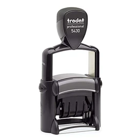 Trodat Professional Text & Date Stamp 5430 41 x 24 mm 2 Lines and Date in Various Colours Design Online (Metal)
