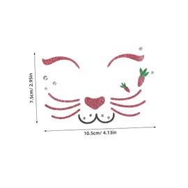 Beavorty Cute Bunny Face Jewel Stickers for Easter Parties Safe Glitter Animal Makeup Decals Easy Application for Adults for Cosplay and Festive Celebrations
