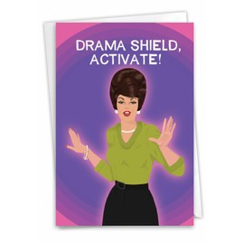 NobleWorks - 1 Funny Happy Birthday Card - Sarcastic Retro Humor, Bluntcard Stationery (Buyer Discretion Advised) - Drama Shield C2996BDG