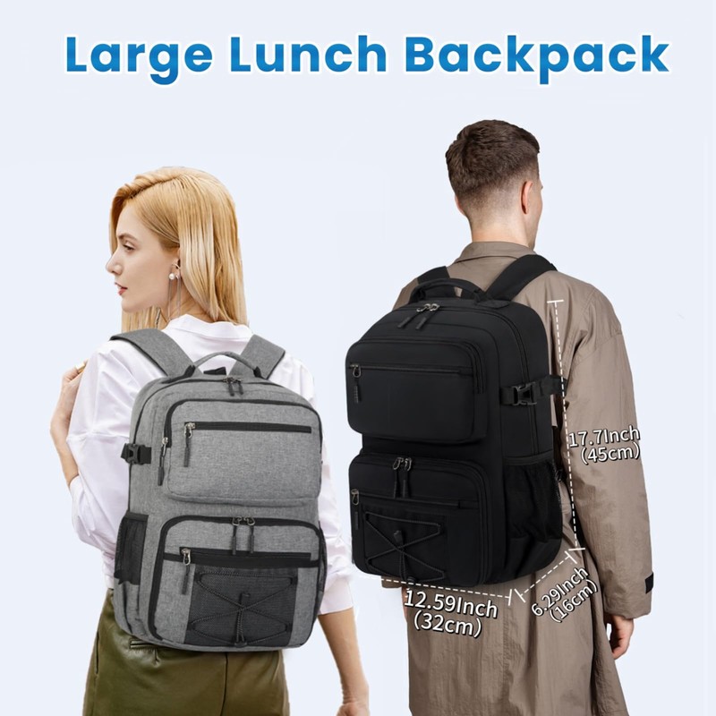 Lunch Backpack 15.6 Inch Laptop Travel Backpack with Insulated Bag