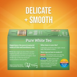 Twinings Pure White Tea Individually Wrapped Bags, 20 Count (Pack of 6), Light & Fresh, Caffeinated, Enjoy Hot or Iced, 120 Teabags