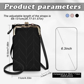 AfitLulu Women's Cross-Body Bags PU Leather Crossbody Phone Bag Combines Phone Bag and Purse, Crossbody Bag Stylish Small Shoulder Bag with Removable Strap for Cellphones Card (Blue)