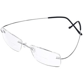 Jcerki Super Light Titanium alloy Bifocal Reading Glasses Men Women Fashion Rimless Reading Eyeglasses + Eyewear Case