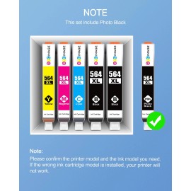 GPC Image 6 Pack Compatible HP 564XL Ink Cartridges Black Cyan Magenta Yellow