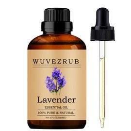 Wuvezrub Lavender Essential Oils 120ML, Pure Lavender Essential Oil for Aromatherapy Diffuser - 4 Fl Oz