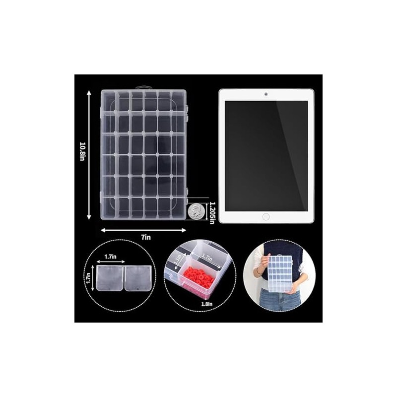 Timotech Paquete de 2 Cajas Organizadoras de Plástico, Transparente de