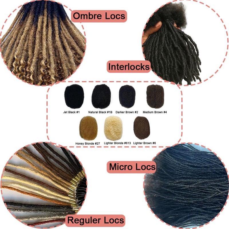 Tight Afro Kinky Human Hair for Dreadlocks,Ideal for Making Locs,Repair