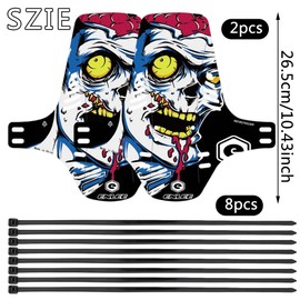 SWZY 2pcs MTB Mud Guard Front and Rear Compatible, Mountian Bike Mud Flap,Adjustable Mountain Road Bicycle Mudguard
