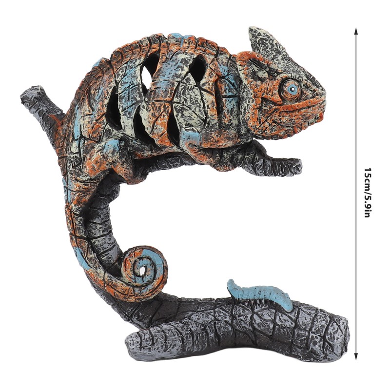 Chameleon Statue Sculpture Resin Chameleon Wild Animal Figurine Ornament for