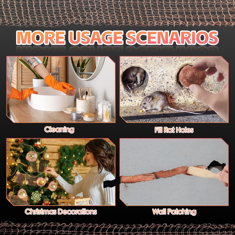 Copper Mesh Rodent Control Kit - 5 in x 105