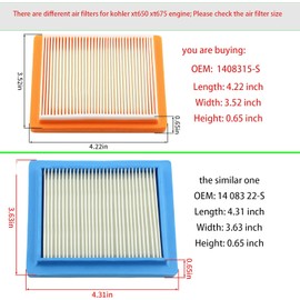 1408315-S Air Filter for Kohler XT650 XT675 149CC Air Filter for Toro 20371 20377 20378 22” recycler Lawn Mower Lawn Boy Huaqvarna 6.5hp 6.75 hp Mower Air Cleaner – 4 Pack