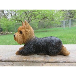 Realistic Yorkshire Terrier Puppy Dog Garden Statue Yorkie Sculpture Home Decor