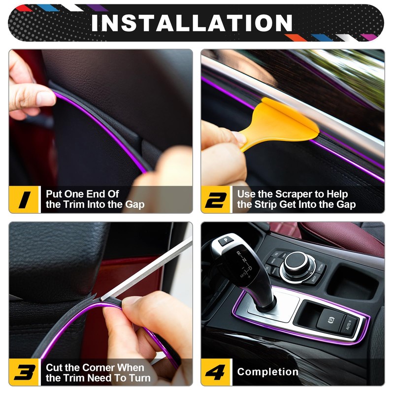 Spurtar Purple Car Accessories Interior Aesthetic for Women Men Car