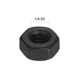 QUARKZMAN 1/4-20 Hex Nuts Carbon Steel Grade 8.8 Black Oxide Hexagon Nuts for Screw Bolts Pack of 10
