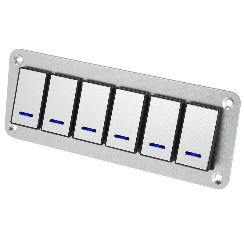 X AUTOHAUX 6 Gang Rocker Switch Panel 3 Pin on