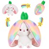 MIAODAM Strawberry Bunny Stuffed Animal, Iridescent & Strawberry Bunny Plush