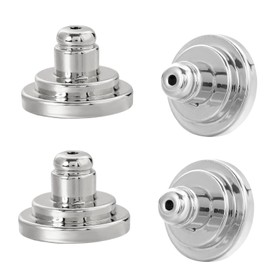 Earring Backs for Droopy Ears, JIACHARMED Big Earring Lifters Supports Backs for Studs Heavy Earrings Large Locking Earring Backings Replacement 4pcs Backstop Secure Comfortble Stopper,White Gold