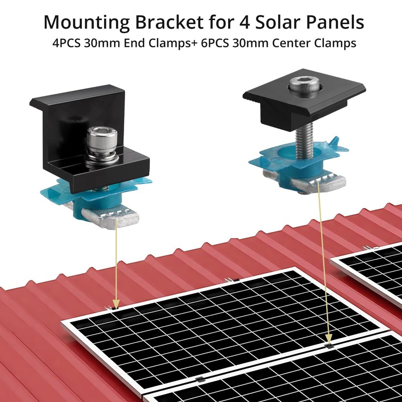 Anbte 10 PCS Solar Panel Mounting Brackets for Unistrut, Aluminium